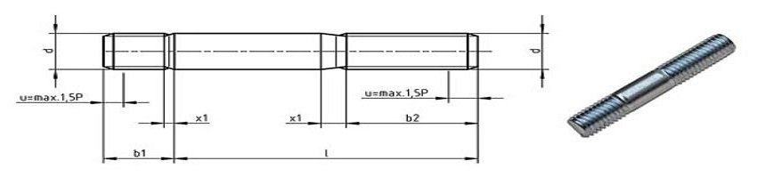 Double Ended Threaded Rod Dimension